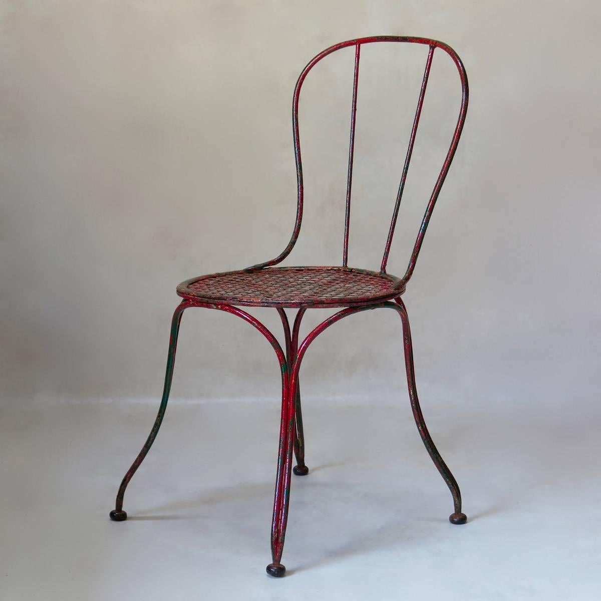 French circa 1900 Wrought Iron Chair and Armchair Set 1