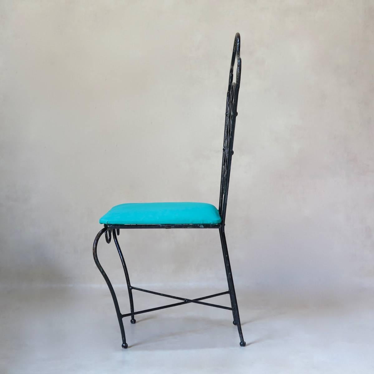 Painted Six Chairs Attributed to René Prou, France, 1940s For Sale