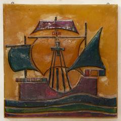 Large Resin Wall Light, France, circa 1970s