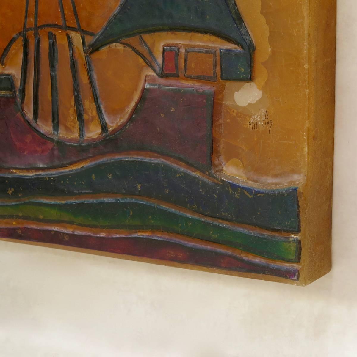 Gran aplique de resina, Francia, hacia la década de 1970 Pintado en venta