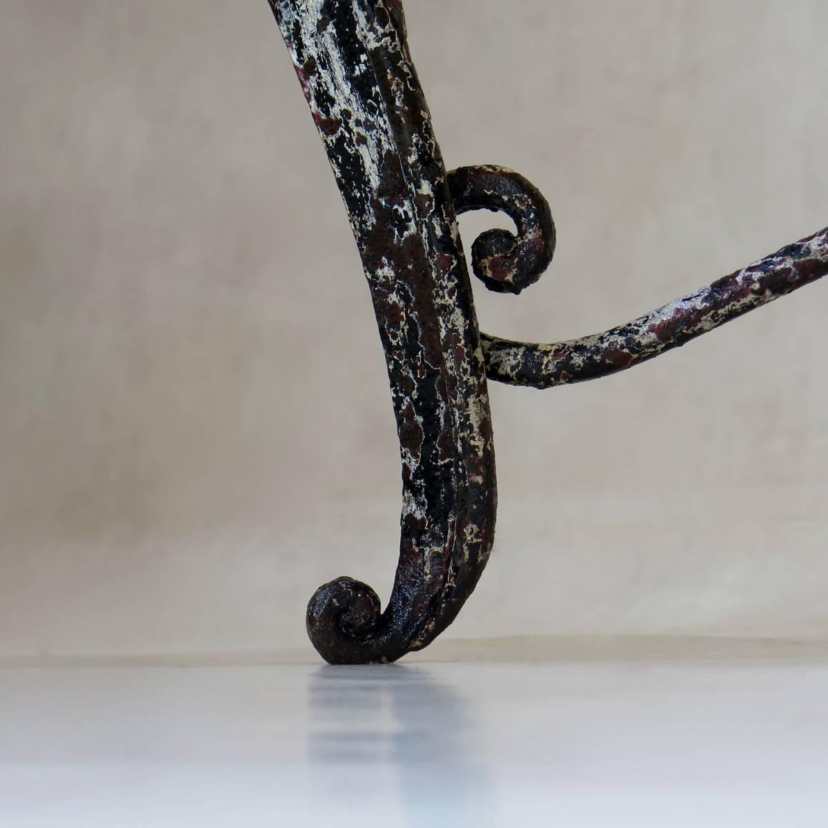 Wrought Iron and Marble Console, France, 19th Century For Sale 3