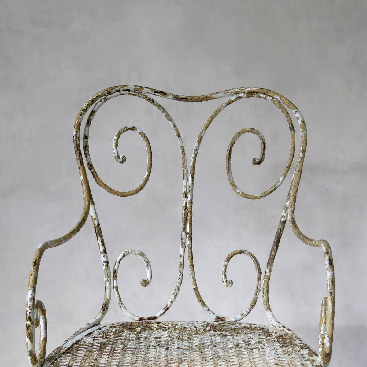20th Century Large Wrought Iron Chair, France, circa 1900