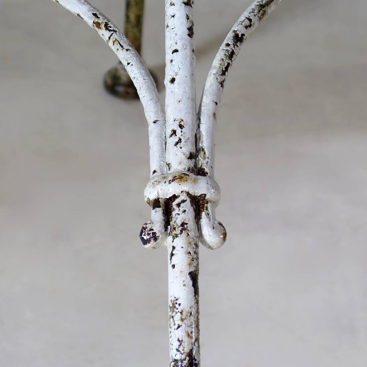 Round Wrought Iron and Marble Garden Table, France, Early 1900s 1