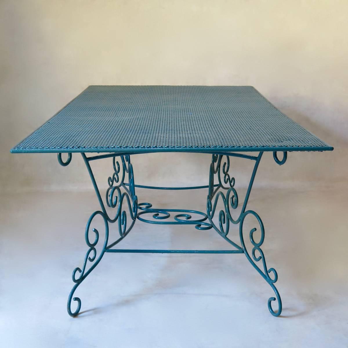 French Garden Table and Eight Chairs, France, circa 1950s