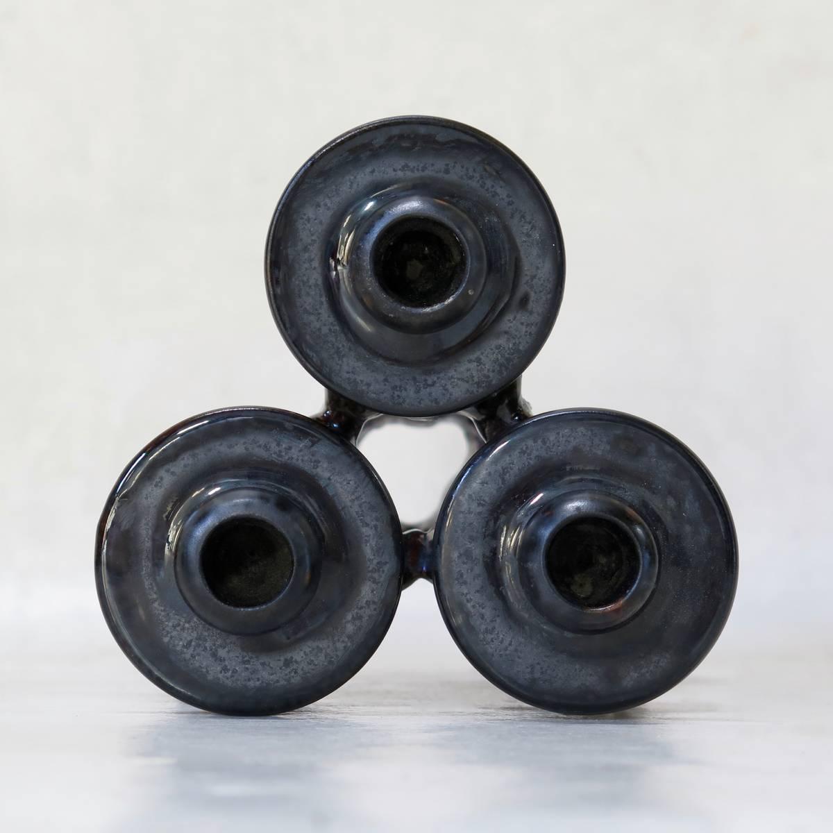 Ceramic Marius Giuge Vase and Candlesticks, Vallauris, France, circa 1950s For Sale