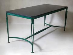 French 1940s Art Deco Iron and Granite Table