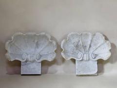 Pair of Antique Marble Shell Basins, France, 19th Century