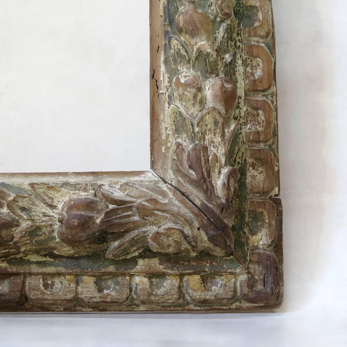 Very Large Carved Frame, Italy, circa 1800s In Good Condition For Sale In Isle Sur La Sorgue, Vaucluse
