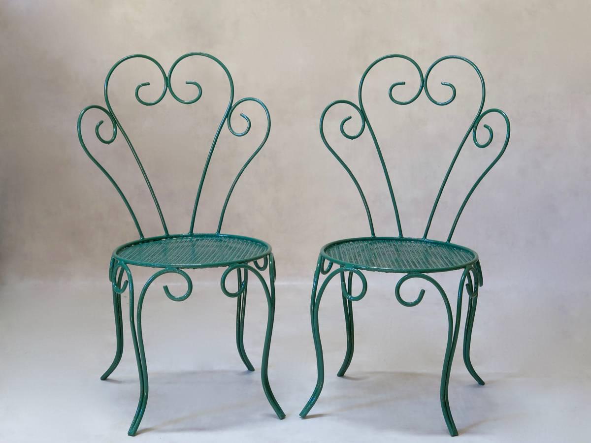 French 1950s Painted Iron Garden Set 6