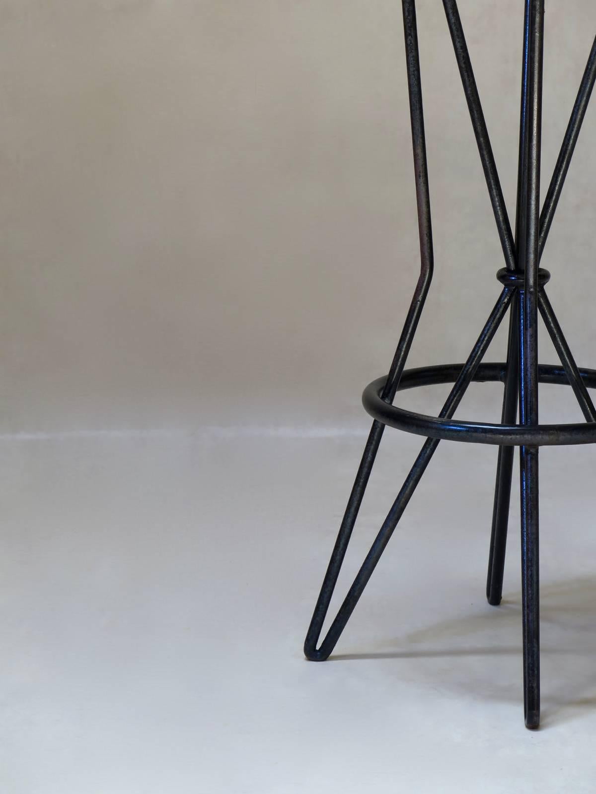 Mid-Century Modern Six French Mid-Century Barstools For Sale