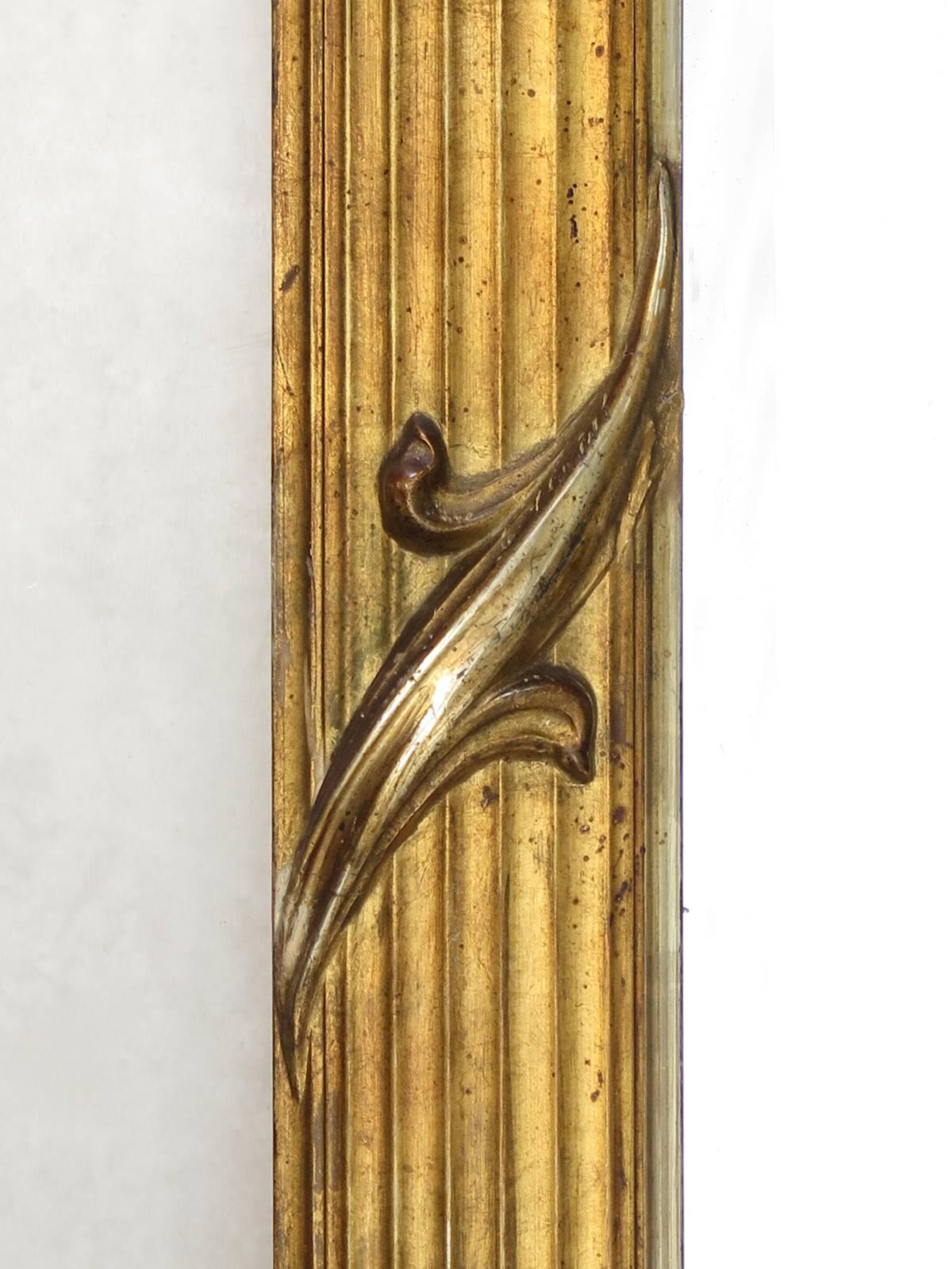 Grande specchio Art Decor con fiori di loto, Francia, primi anni del 1900 in vendita 1