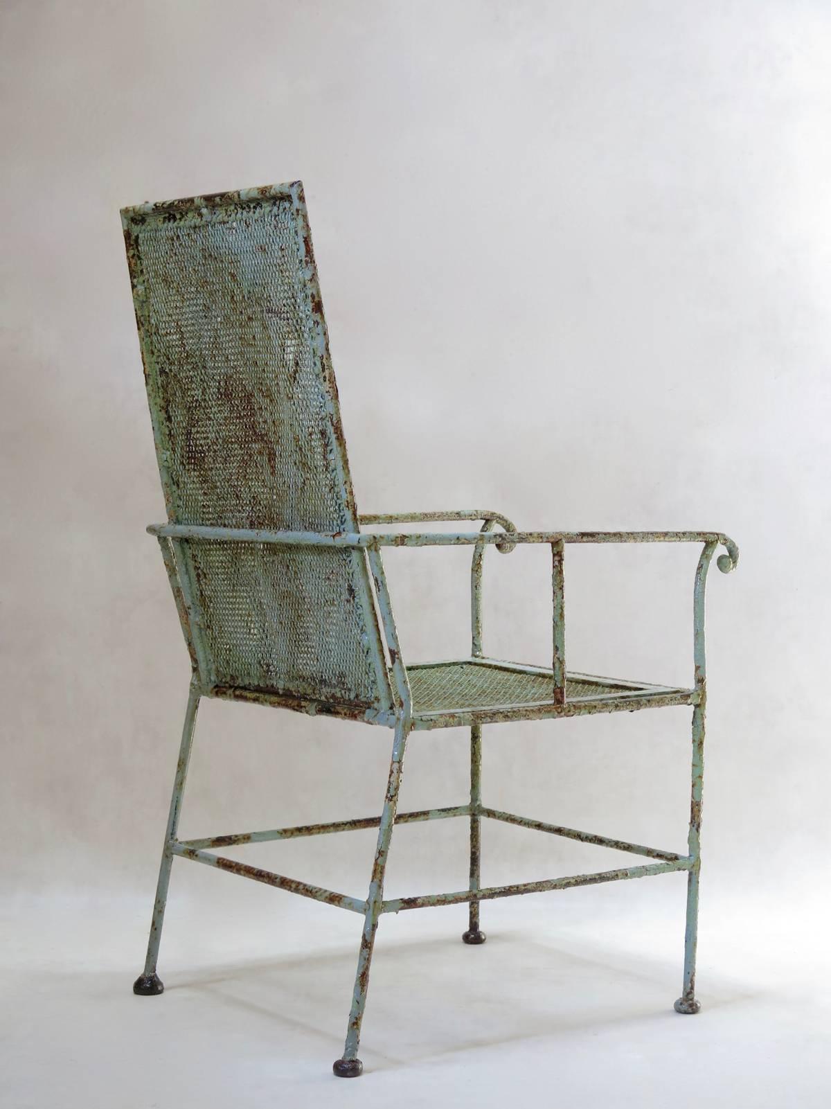 French Unusual Iron Armchair, France, circa 1900 For Sale