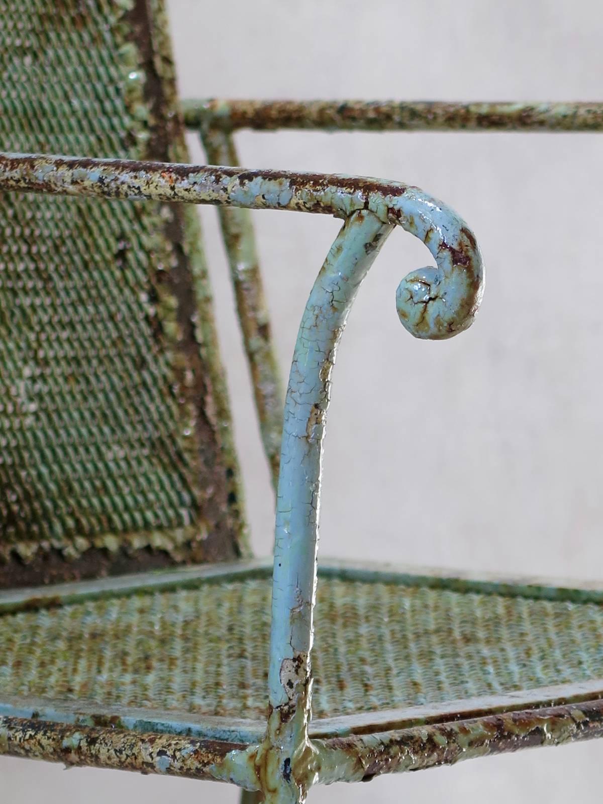 Wrought Iron Unusual Iron Armchair, France, circa 1900 For Sale