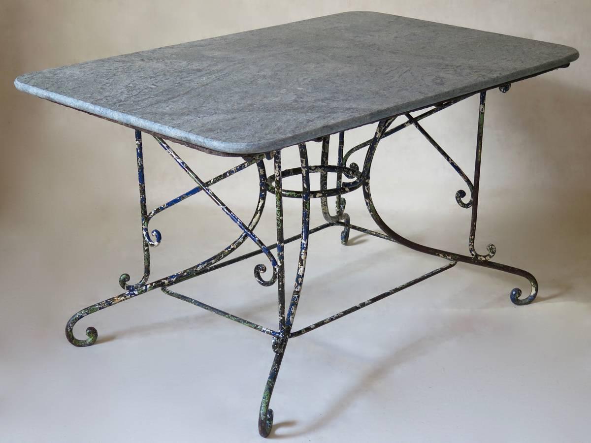 wrought iron table base for granite