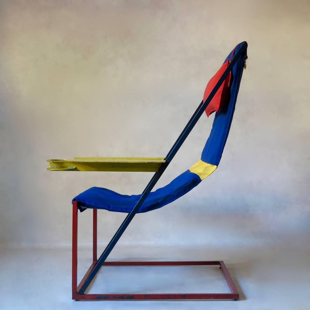 Painted Jumbo Modernist Chairs, France, circa 1950s For Sale