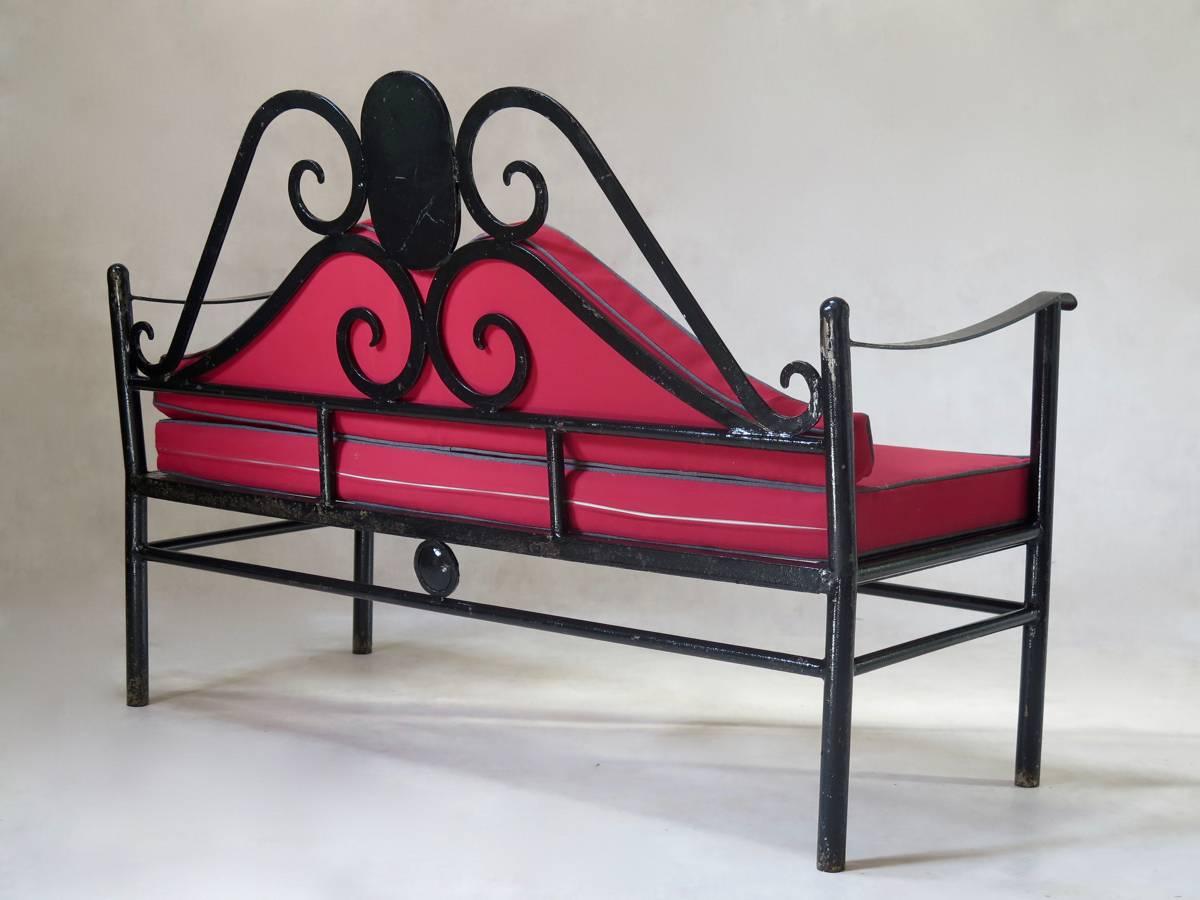 Pair of French 1950s Settees In Good Condition For Sale In Isle Sur La Sorgue, Vaucluse