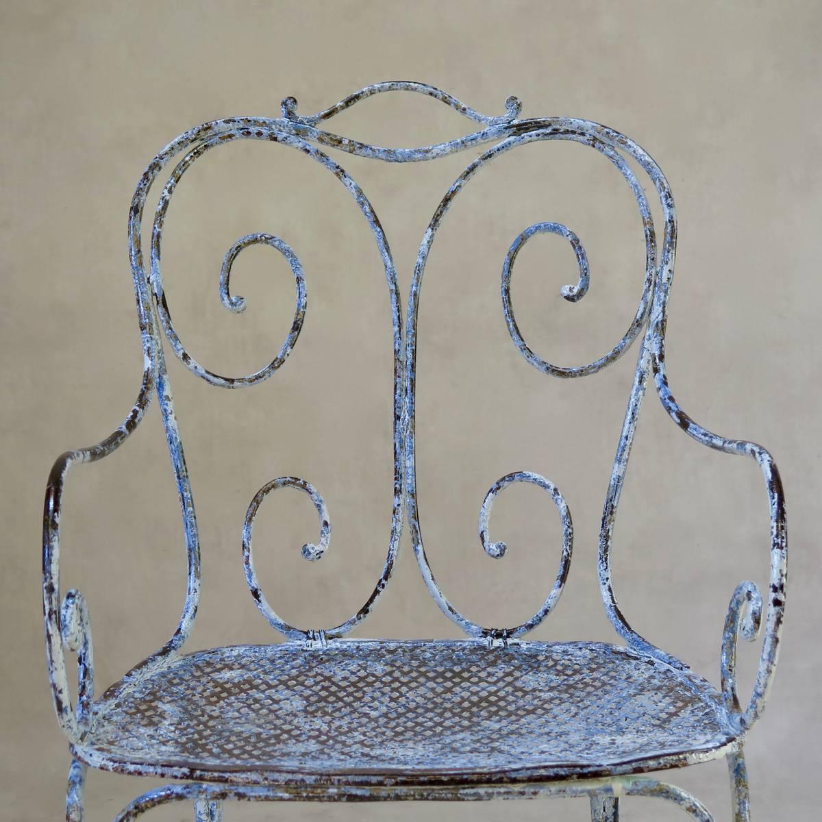 Großer schmiedeeiserner Stuhl, Frankreich, um 1900 (Französisch) im Angebot