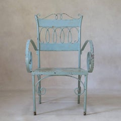 Pair of French 1950s Scrolled Armchairs