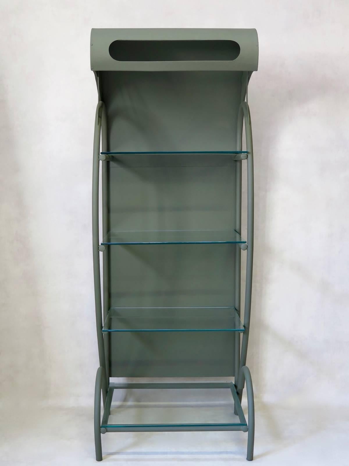 Painted Pair of Retro, 1960s French Shelving Units For Sale