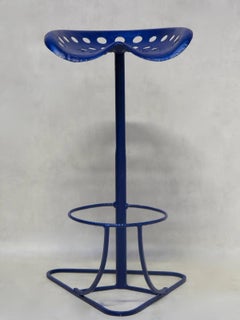 Pair of French Tractor Seat Stools, circa 1950s