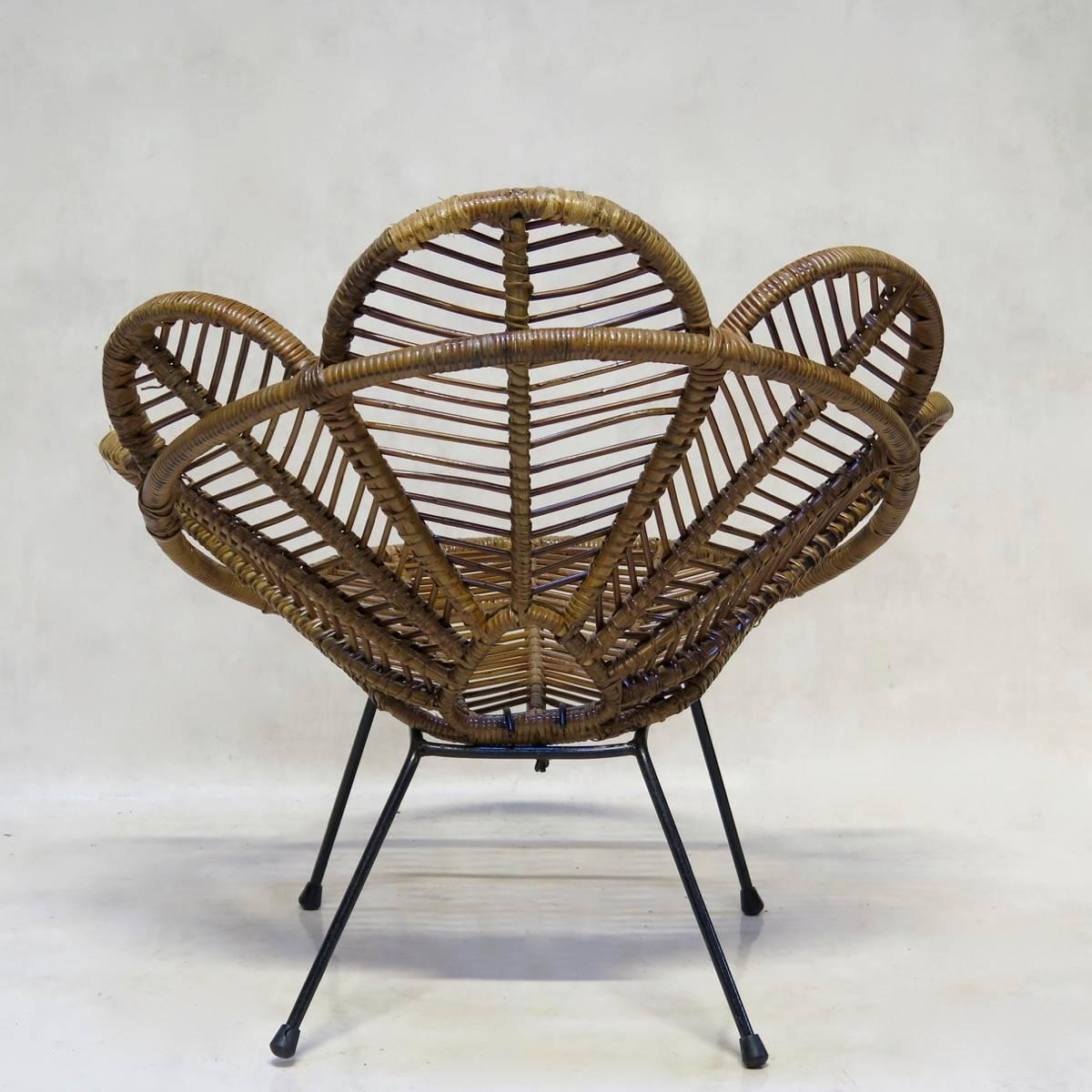 rattan flower chair