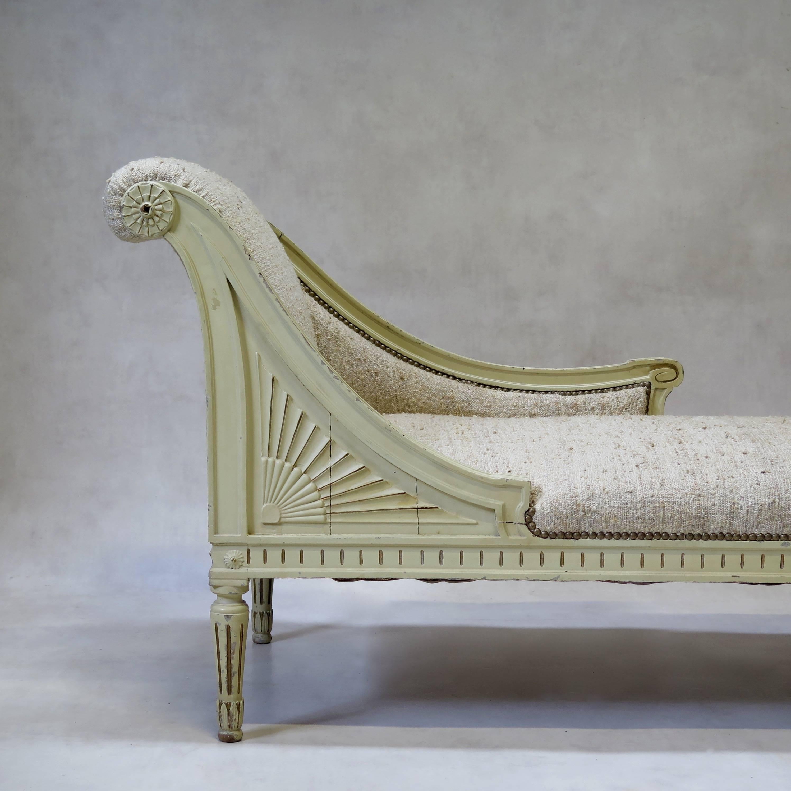 French Louis XVI Style Chaise Longue, France, circa 1920s