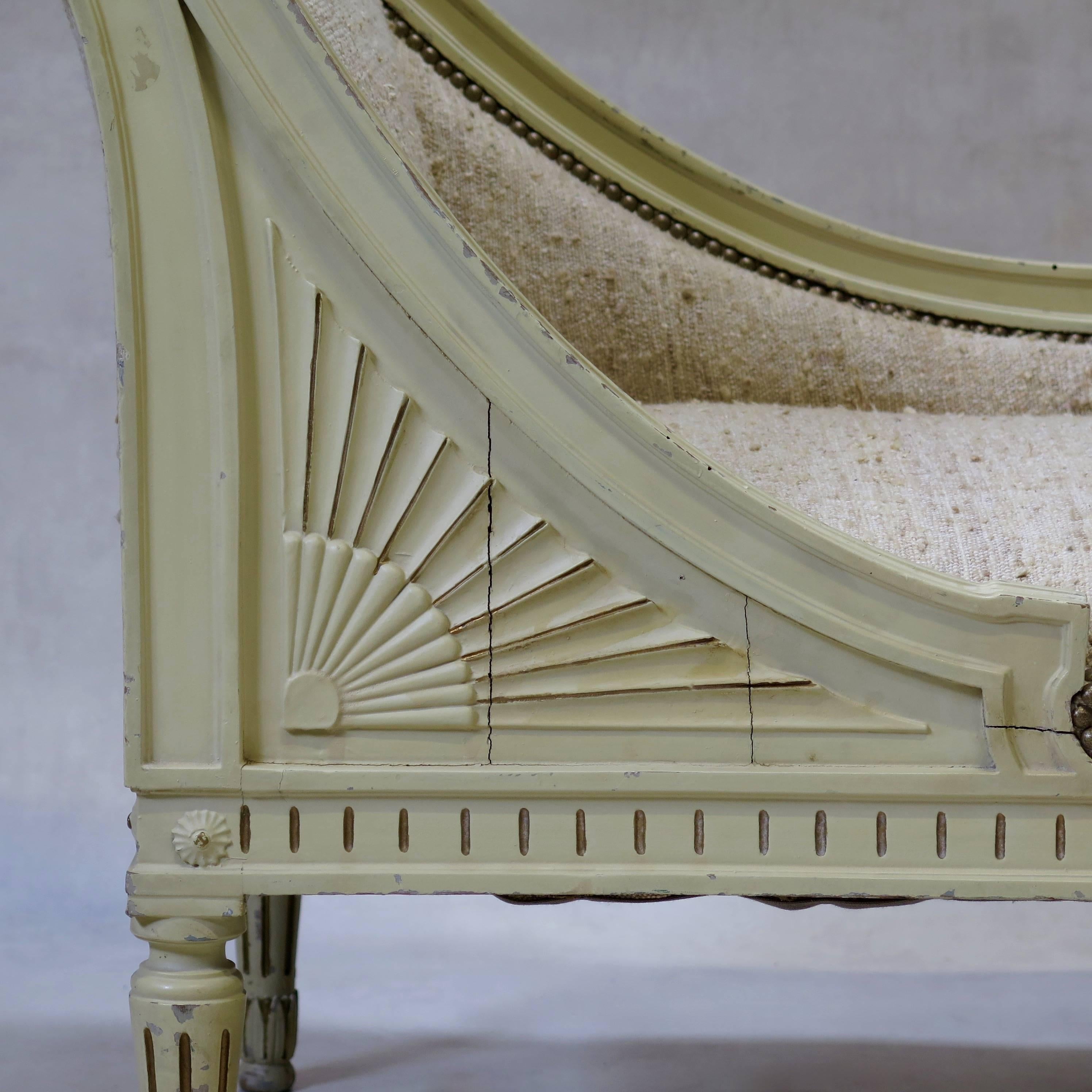 Louis XVI Style Chaise Longue, France, circa 1920s In Good Condition In Isle Sur La Sorgue, Vaucluse