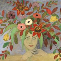 "Femme-Fleur" Oil Painting - France, 1925