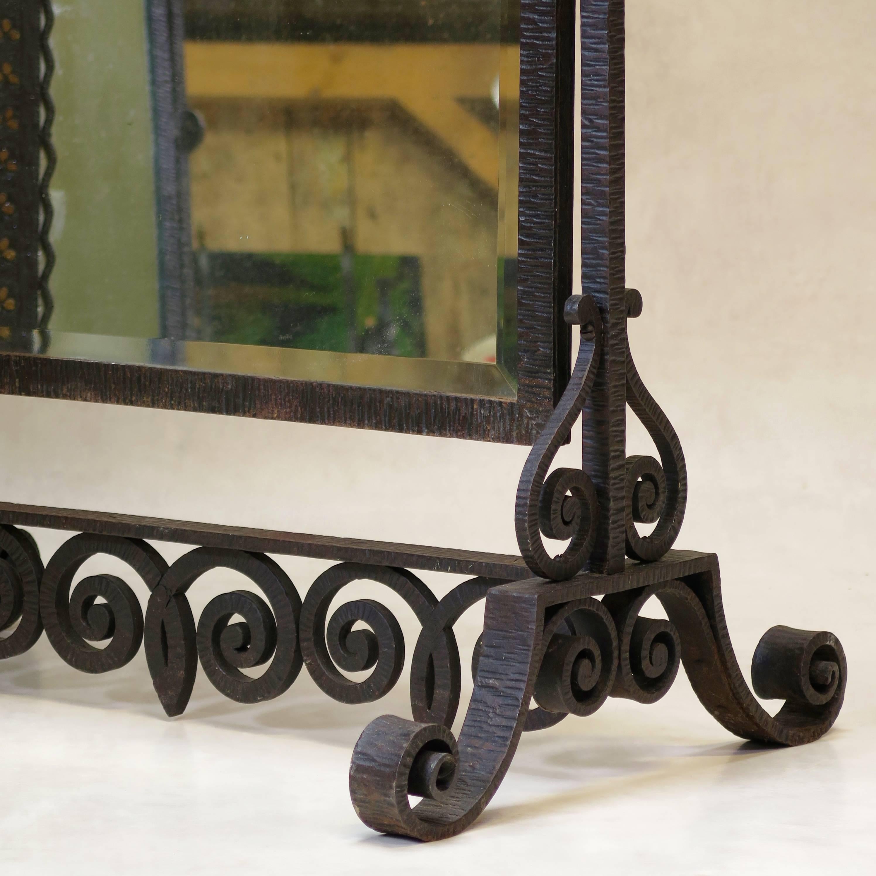 wrought iron cheval mirror