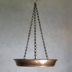 Large Pair of Round Art Deco Hanging Light Fixtures, France, circa 1940s