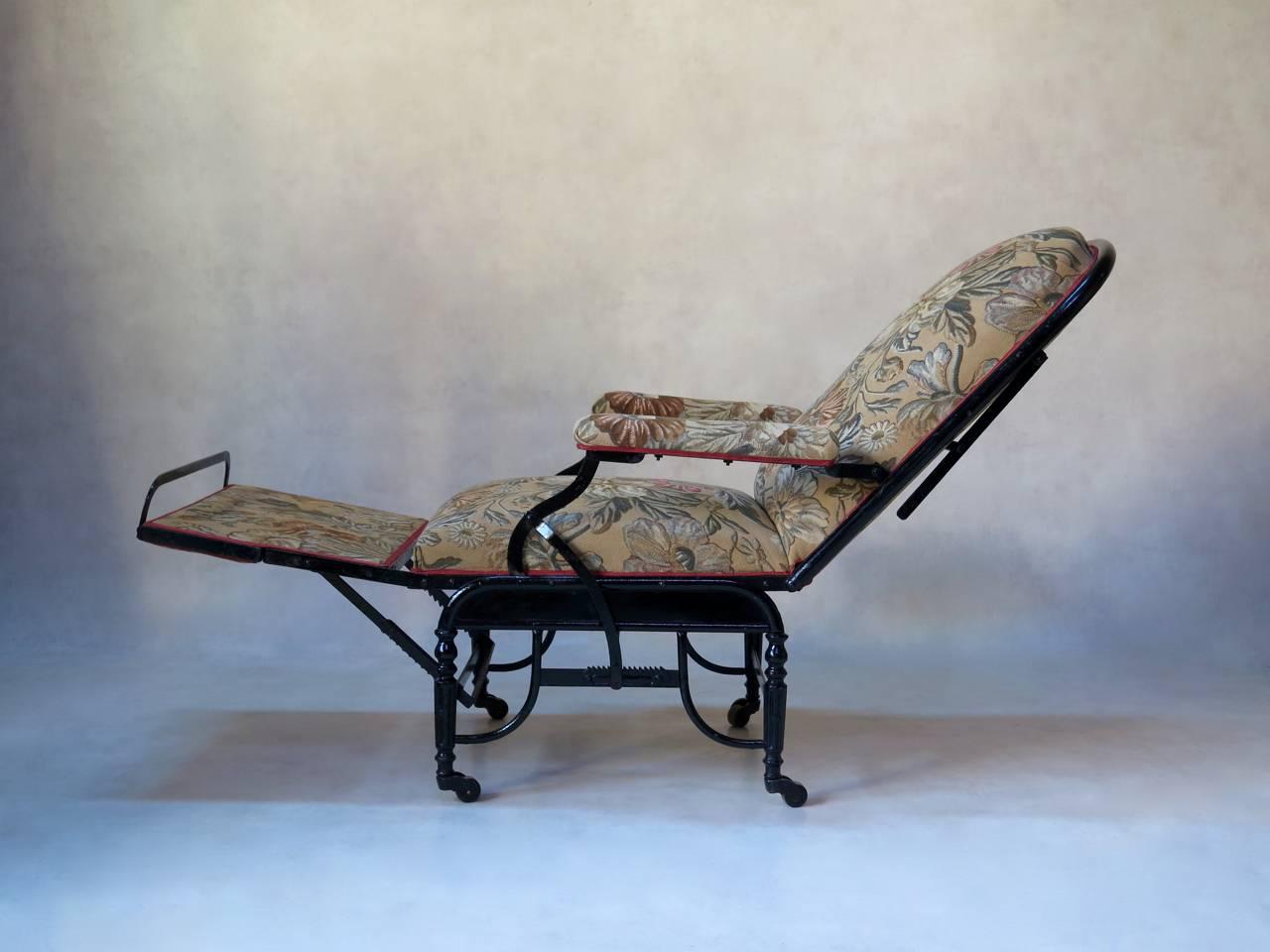 19th Century Adjustable Napoleon III Campaign Chair, France, circa 1880s For Sale
