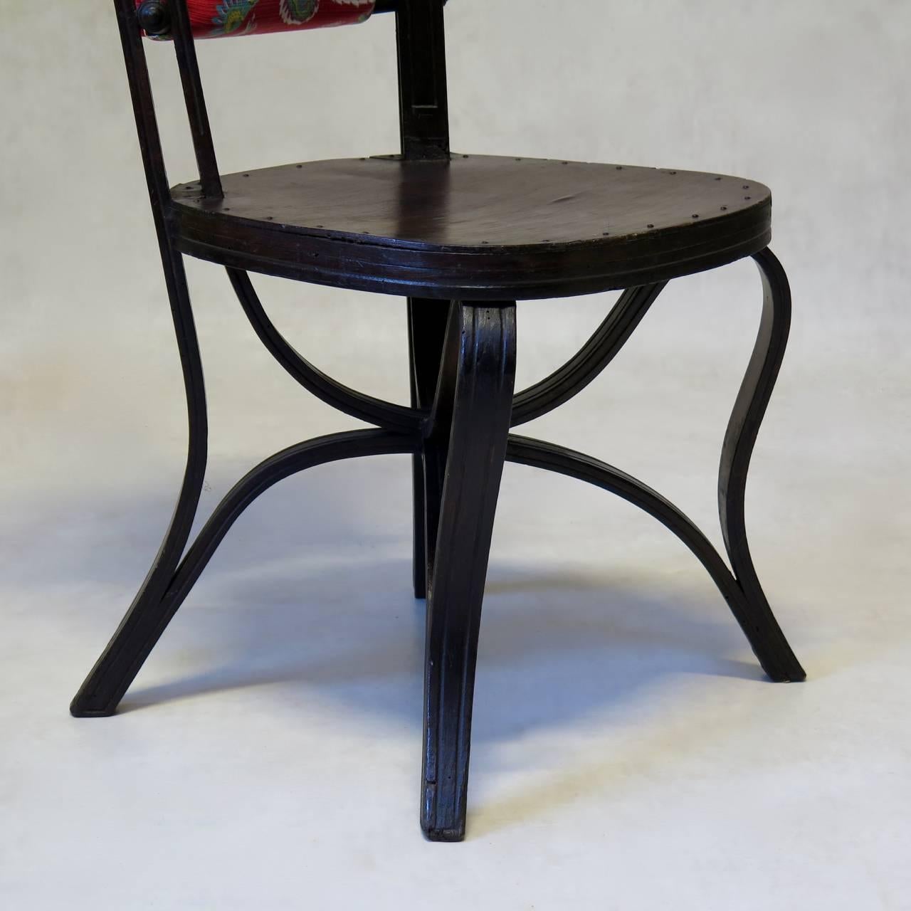 Rare Pair of 19th Century Ebonized Bentwood Chairs For Sale 5