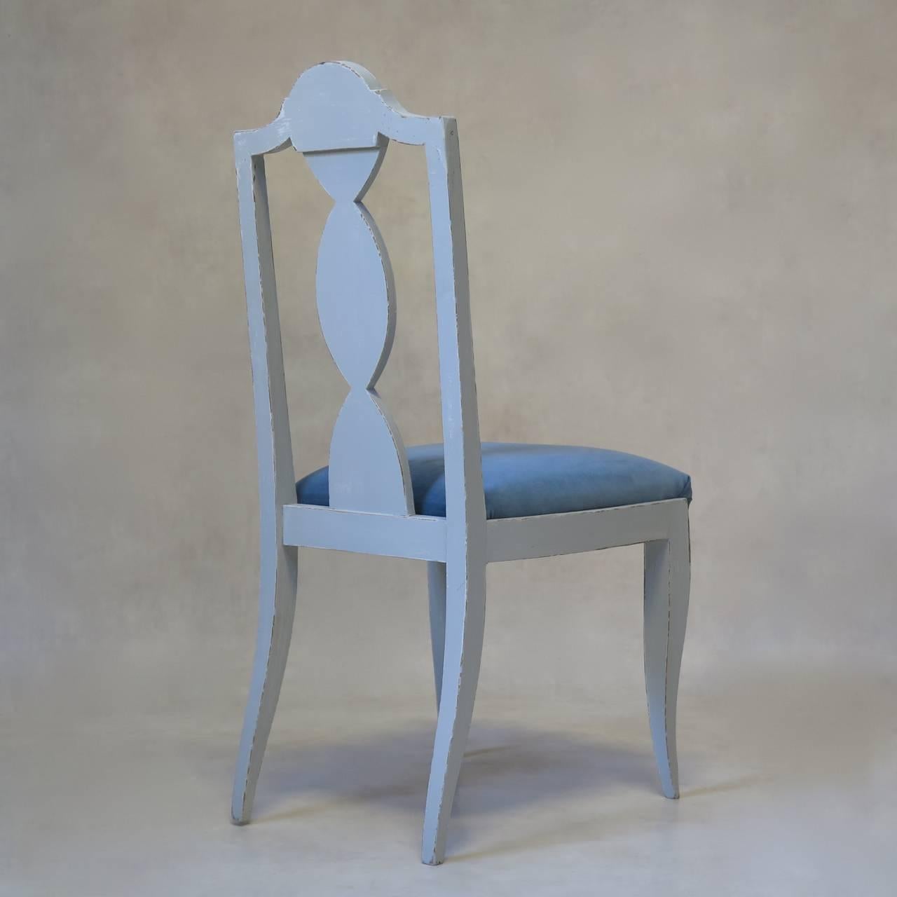 Esstisch und Stühle mit geschnitztem Palmenmotiv, Frankreich, ca. 1940er Jahre im Angebot 2