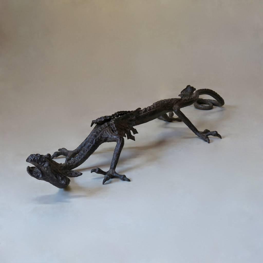 French Large and Unusual Wrought Iron Chimera, France, circa 1850s