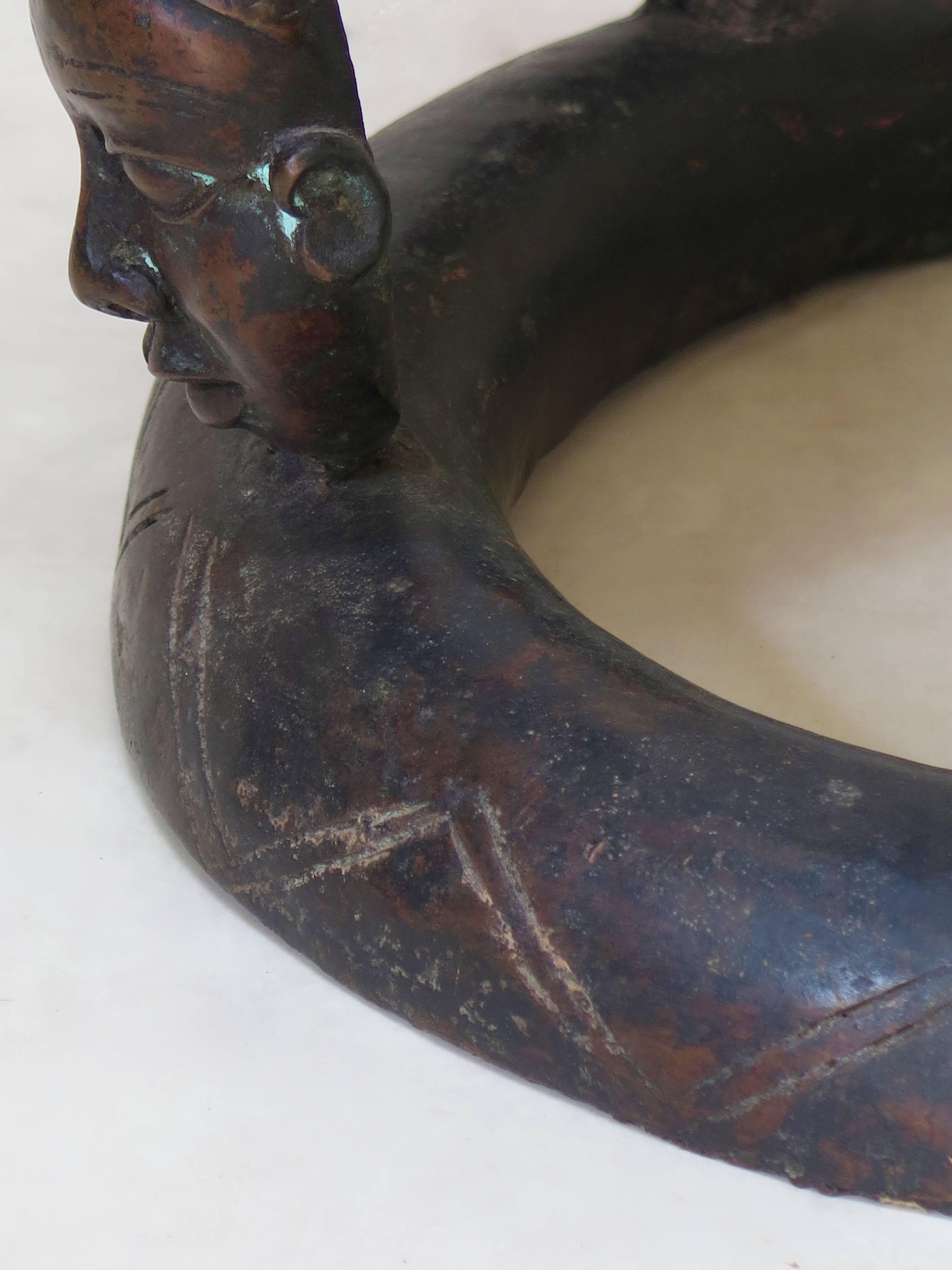 Tribal Bronze Tikar Lost Wax Stool from Cameroon