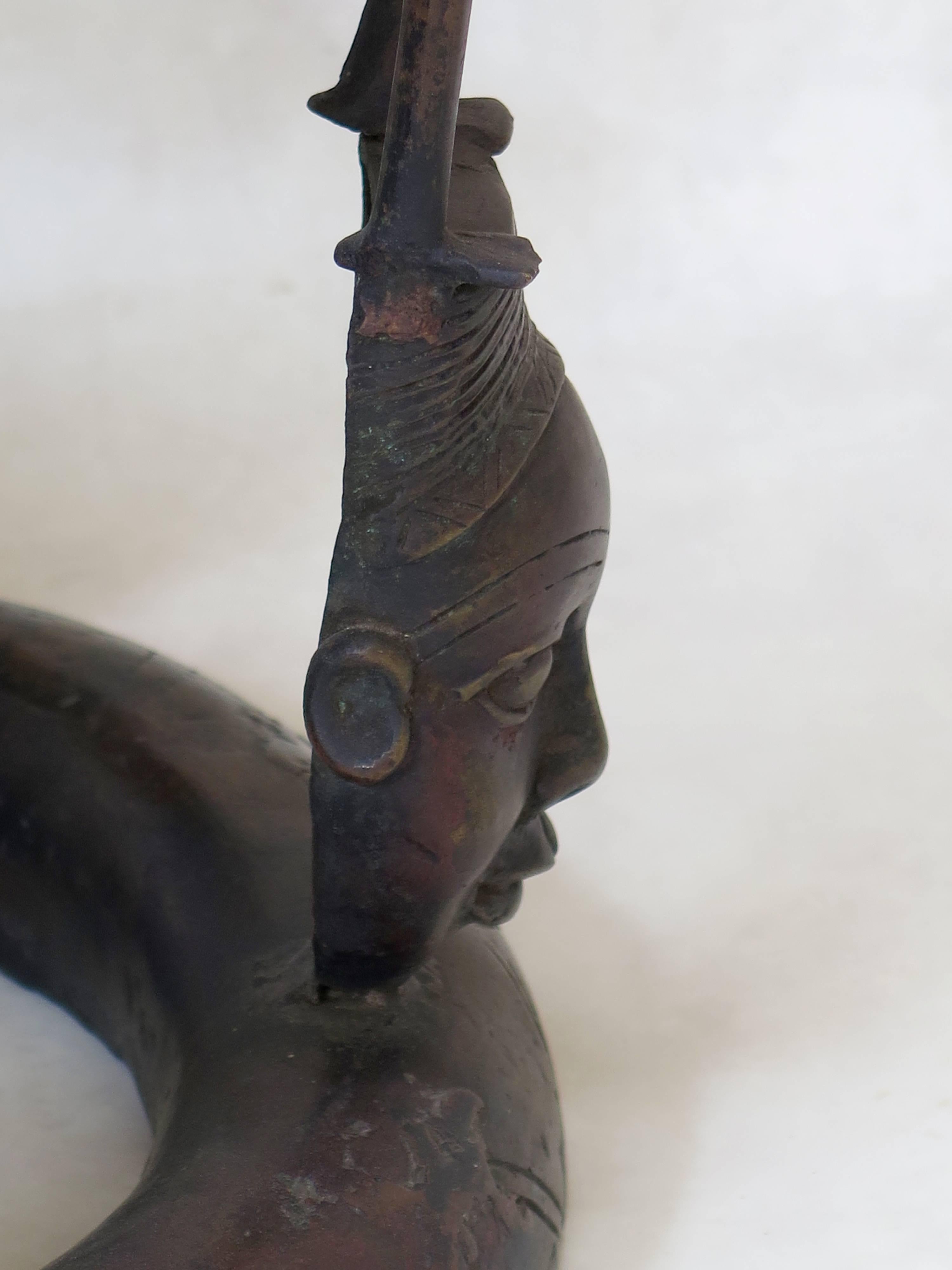 Cameroonian Bronze Tikar Lost Wax Stool from Cameroon