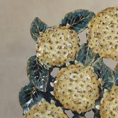 Decorative Tôle Peinte Hydrangea Bouquet, France, circa 1920s