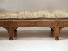 Oriental Style Oak Daybed, France, circa 1910s