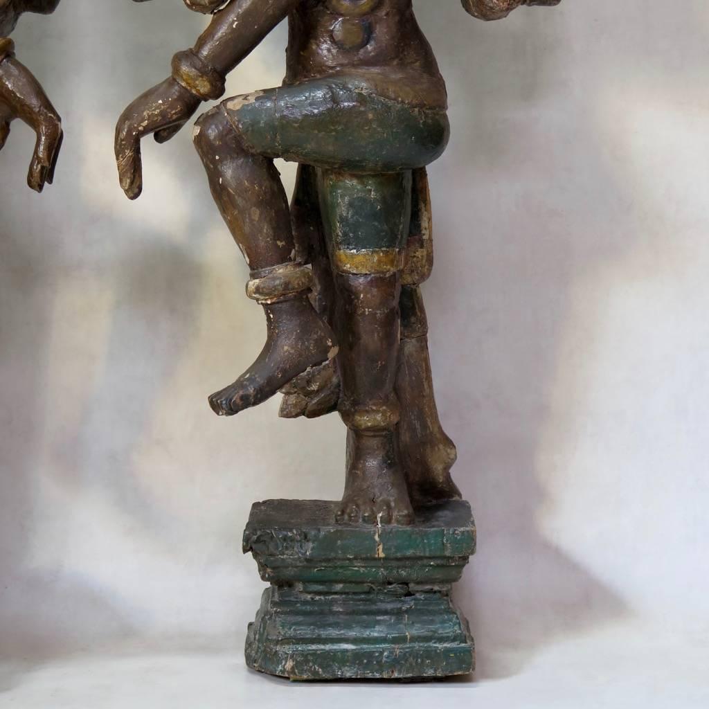 Large Polychrome Statues of Vishnu, India, 19th Century or Earlier 4