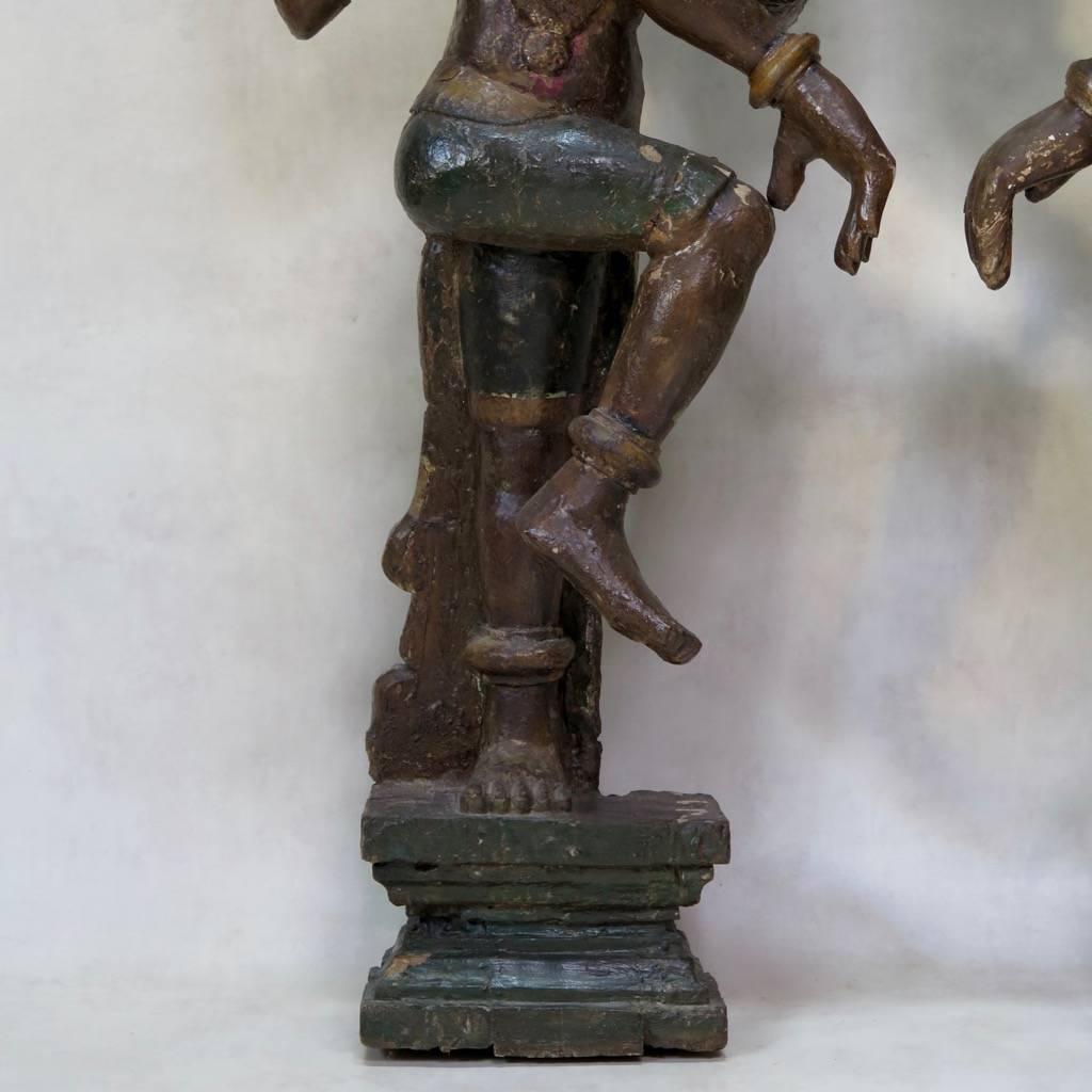 Large Polychrome Statues of Vishnu, India, 19th Century or Earlier 3
