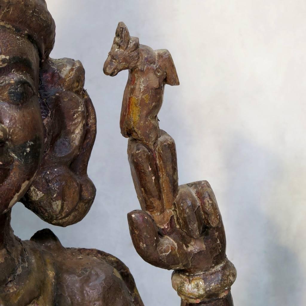 Large Polychrome Statues of Vishnu, India, 19th Century or Earlier 1