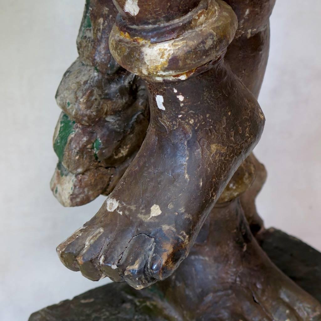 Large Polychrome Statues of Vishnu, India, 19th Century or Earlier 5