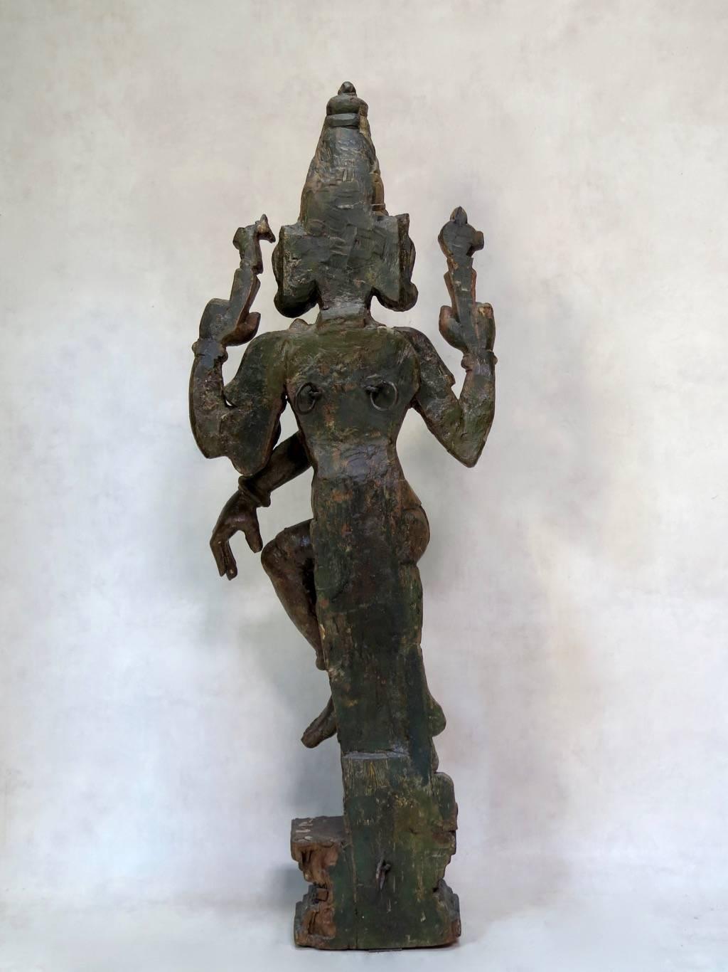 Large Polychrome Statues of Vishnu, India, 19th Century or Earlier 6