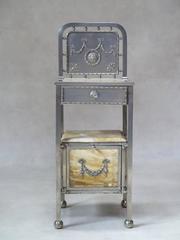 Metal and Marble Nightstand, Spain, circa 1930s