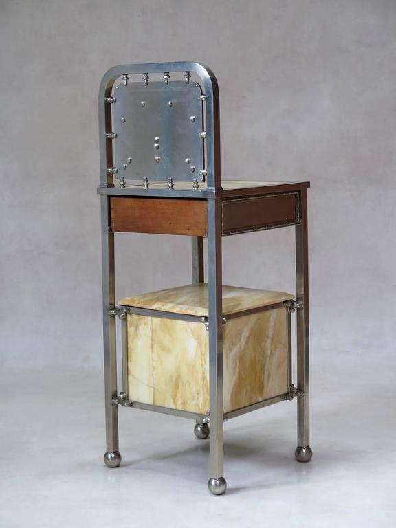 Metal and Marble Nightstand, Spain, circa 1930s at 1stdibs