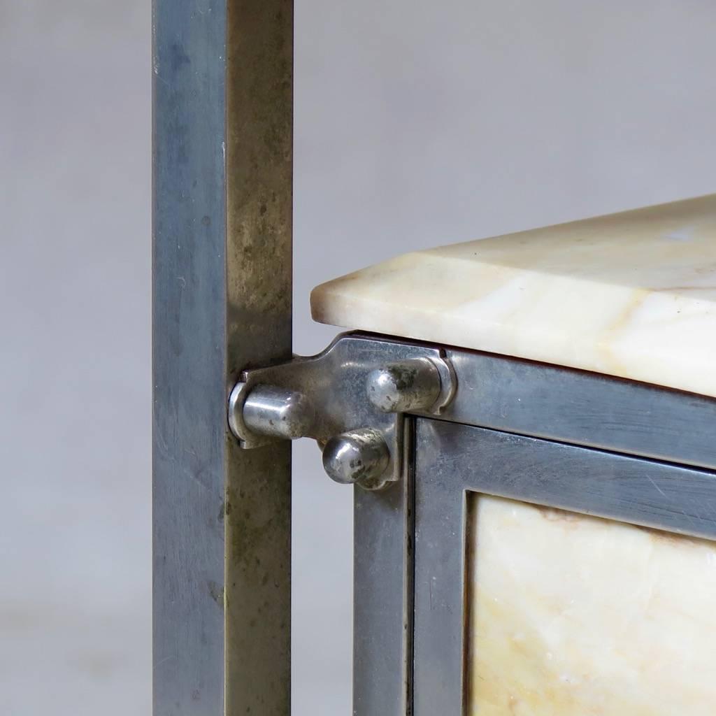 Metal and Marble Nightstand, Spain, circa 1930s 3