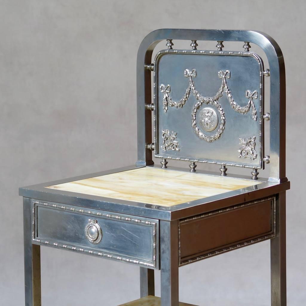20th Century Metal and Marble Nightstand, Spain, circa 1930s