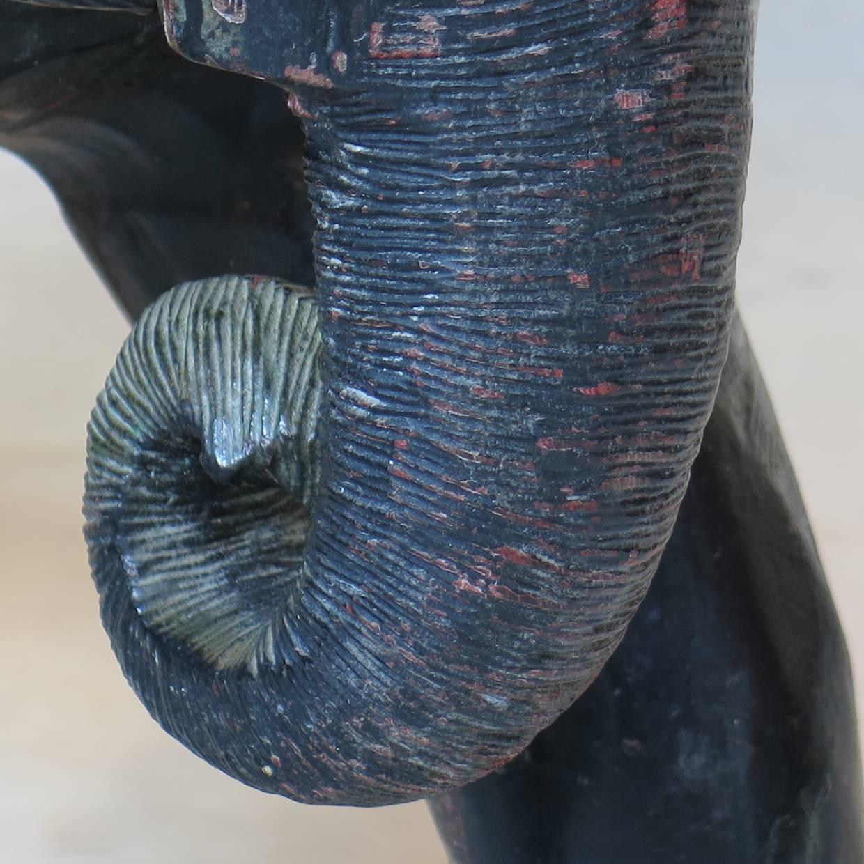 Ebonized Elephant Stool - Circa 1950s 4
