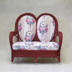 Wicker Settee and Two Armchairs, France, circa 1930s