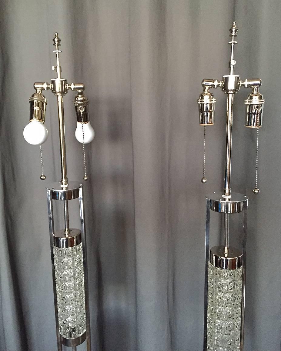 Pair of Floor Lamps in the Orrefors Style 1